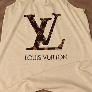 Louis Vuitton Cream Sleeveless Top with Monogram